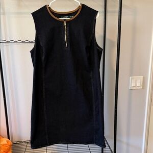 Polo by Ralph Lauren Black Dress with Brown Trim